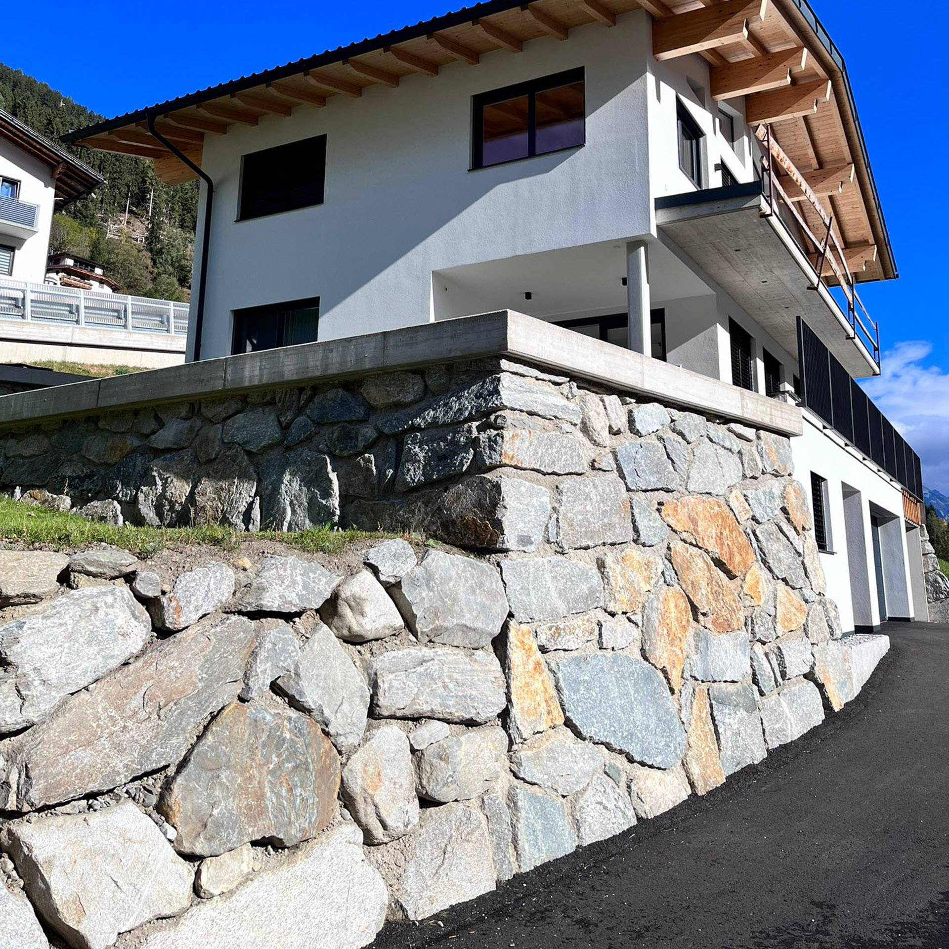 Steinschlichtung eines Privathauses